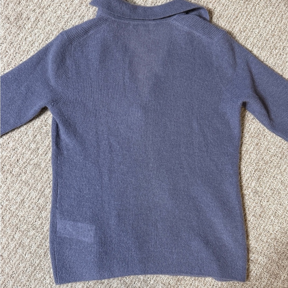 Vince Purple Collared Button Knit Pullover Sweate… - image 6